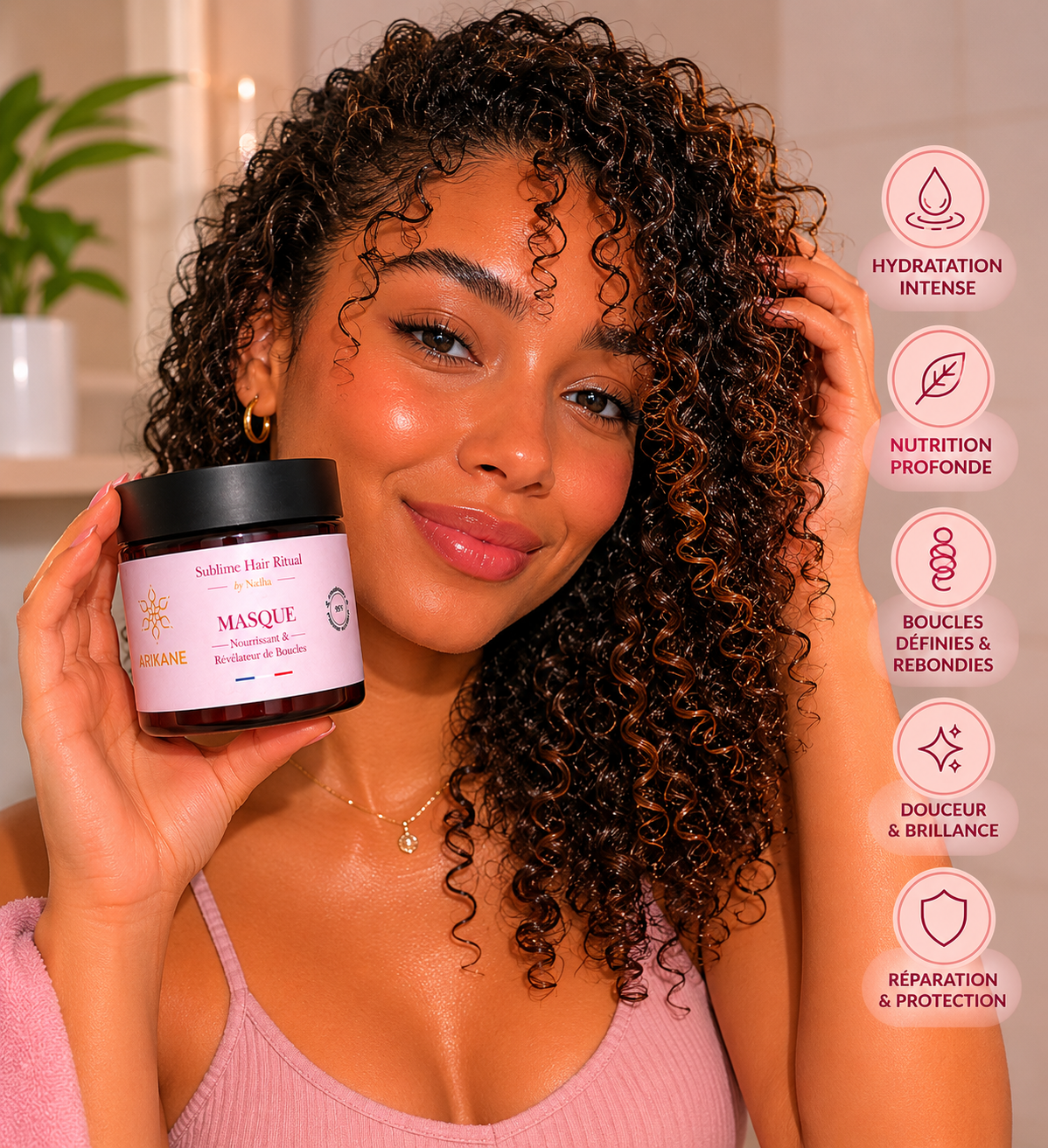 Masque nourrissant et révélateur de boucles