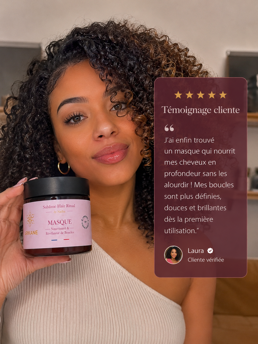 Masque nourrissant et révélateur de boucles